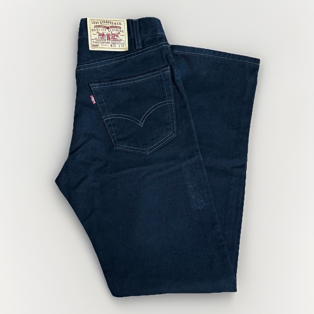 Vintage Levis 505 Jeans Mens 32x32 Dark Black Denim Straight Made in USA Unworn